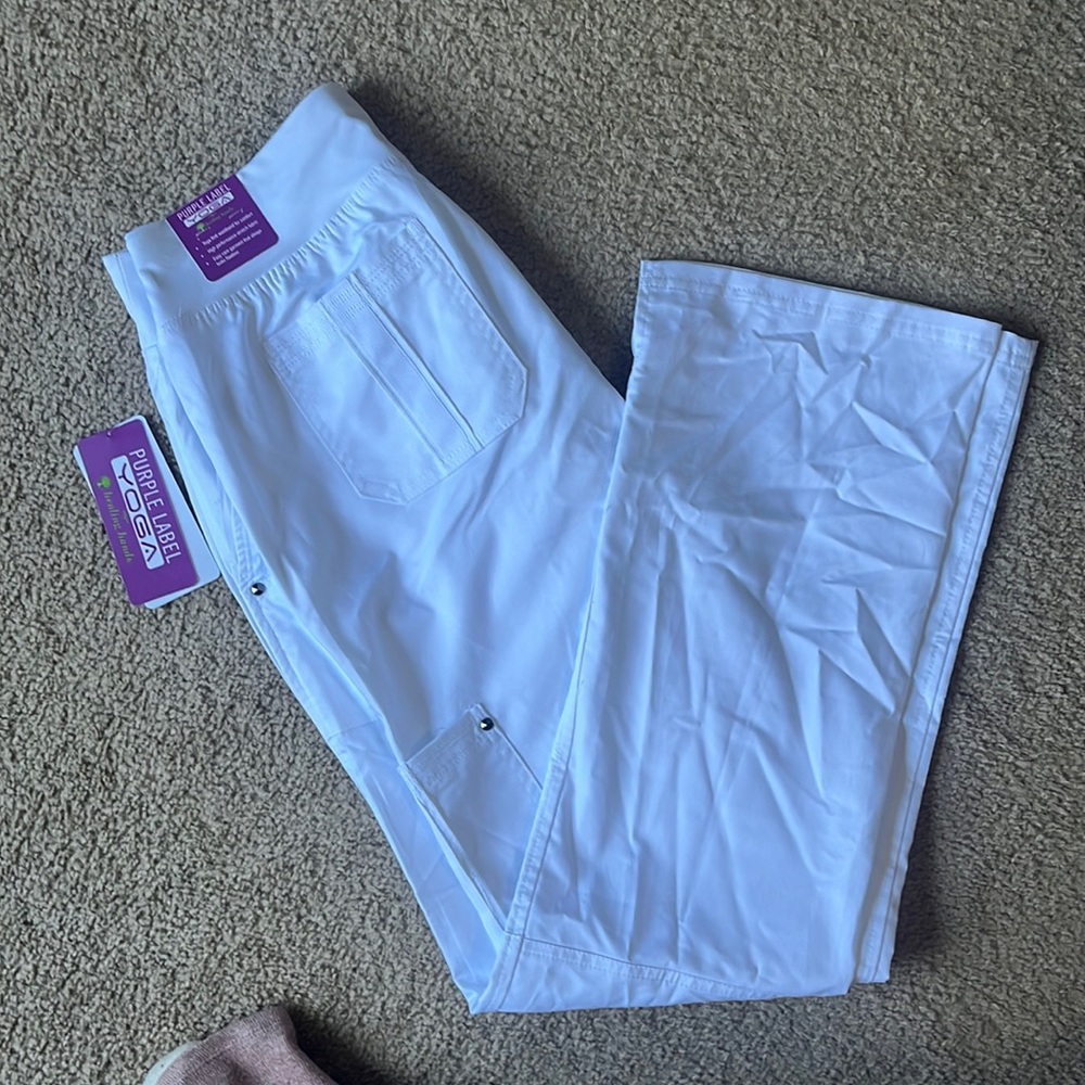 Purple label Healing Hands white scrub pants